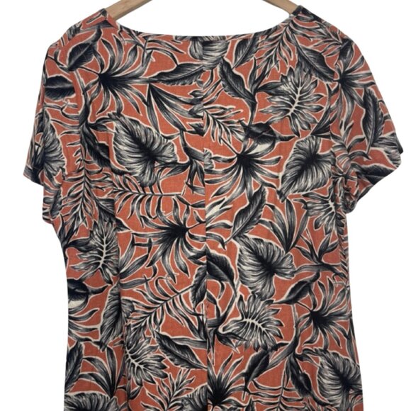 ISLE COLLECTION | Women's Rust Short Sleeve Floral Shift Dress |Size UK 14/US 10 - Picture 9 of 14